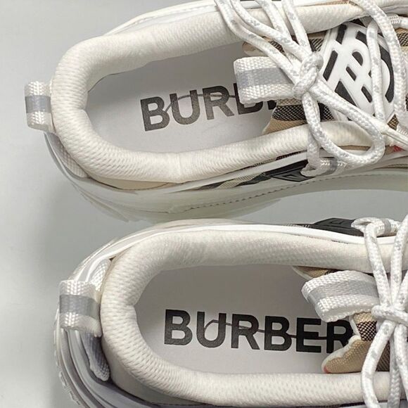 Burberry Arthur Vintage Check Cotton & Leather Sneakers size 41 - Picture 6 of 12